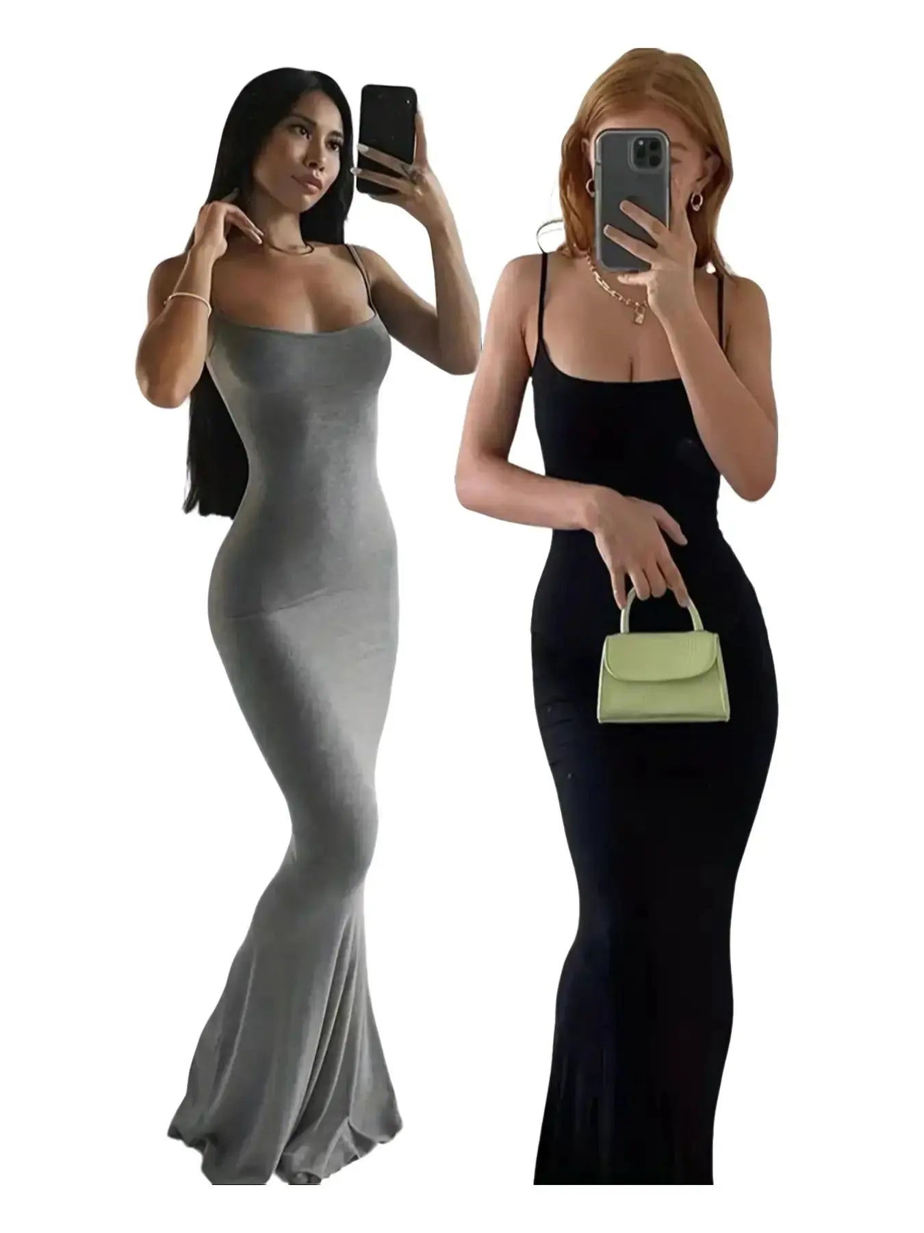 Women'S Plain Scoop Neck Cami Mermaid Elegant Dress, Sleeveless Maxi Dress for Party Dating Wear, Ladies Clothes for All Seasons, Summer Outfits 2026