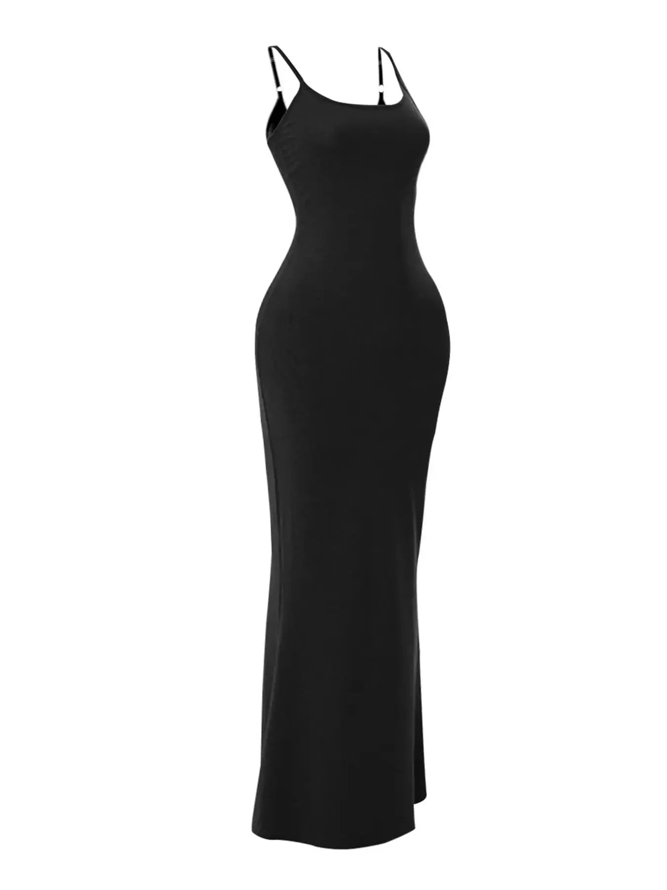 Women'S Plain Backless Bodycon Dress, Solid Spaghetti Strap Long Dress for Daily Outdoor Wear, Women'S Clothing for Summer