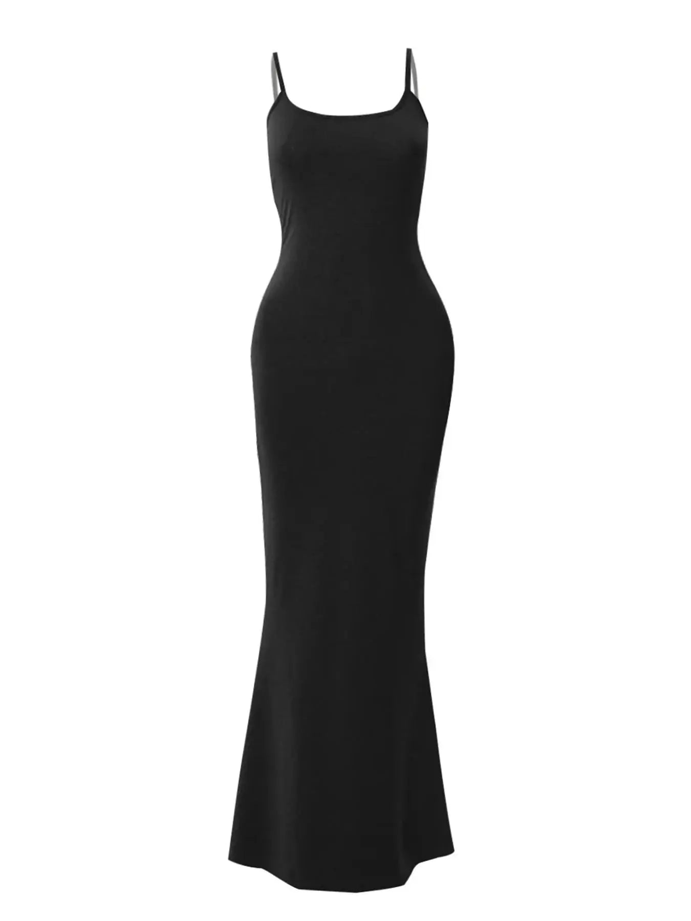 Women'S Plain Backless Bodycon Dress, Solid Spaghetti Strap Long Dress for Daily Outdoor Wear, Women'S Clothing for Summer