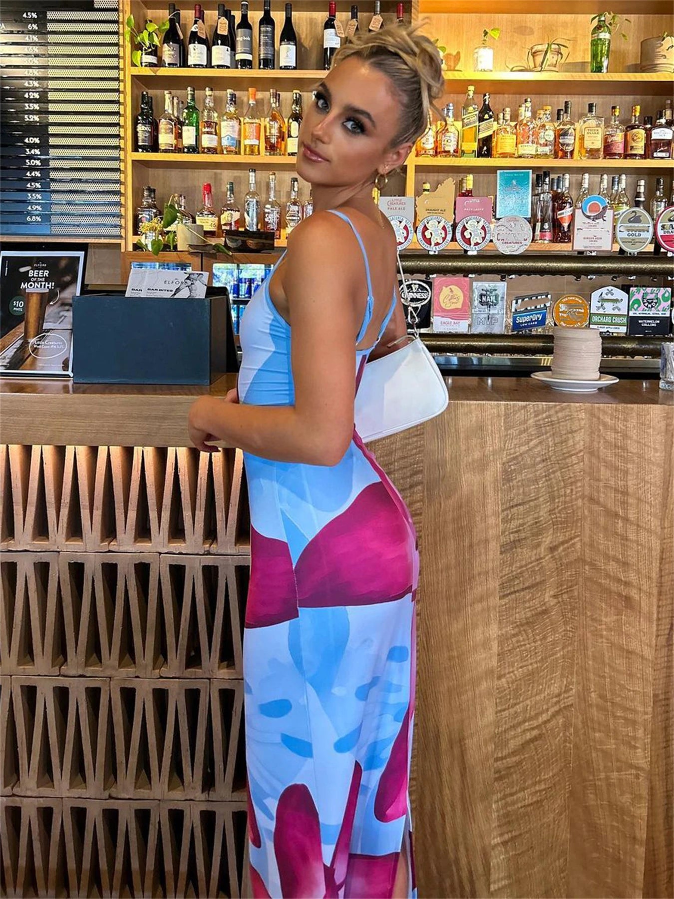 Spaghetti Strap Lily Floral Slip Dress Summer Casual Printed Maxi Dresses Backless Bodycon Slim Boho Long Sundress 2023