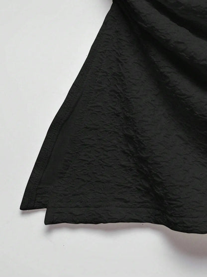 Women'S Slim Textured Ruched Asymmetrical Hem Tube Top, Casual Solid Strapless Top for Summer, Ladies Clothes for Daily Wear