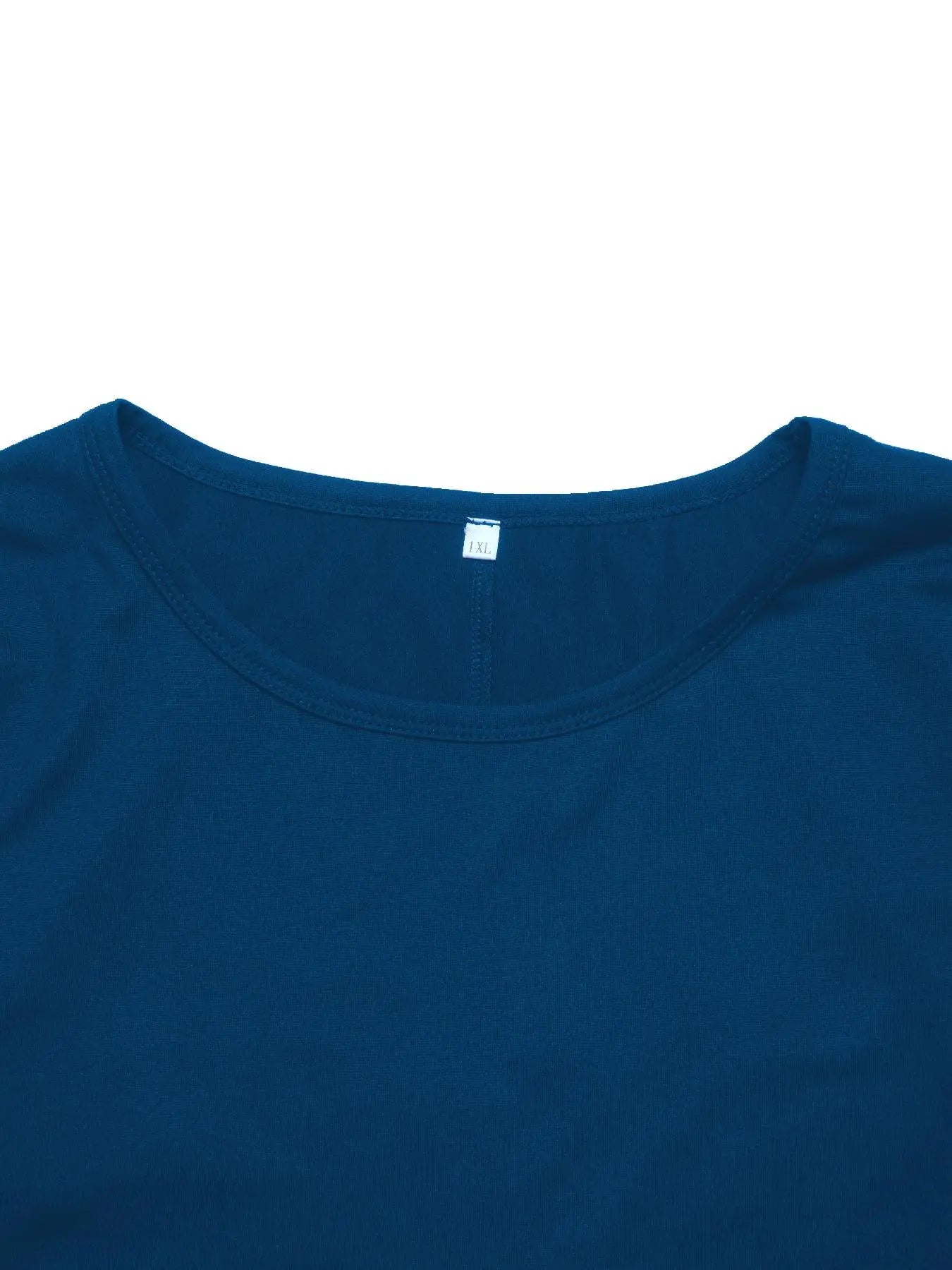 【Plus Size】 Plain Pocket Dress, Casual Short Sleeve round Neck Dress for Summer, Women'S plus Clothing for Daily Wear