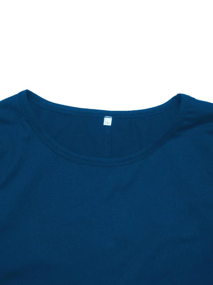 【Plus Size】 Plain Pocket Dress, Casual Short Sleeve round Neck Dress for Summer, Women'S plus Clothing for Daily Wear