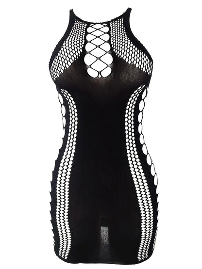 Women'S Plain Cut Out Hollow Out Cover up Dress, Casual Sleeveless round Neck Fishnet Swimsuit Cover up Dress for Summer, Ladies Beachwear for Vacation Holiday Beach Outdoor Wear, Summer Coverup, Clothing, Swimwear Cover Up, Beach Cover Ups